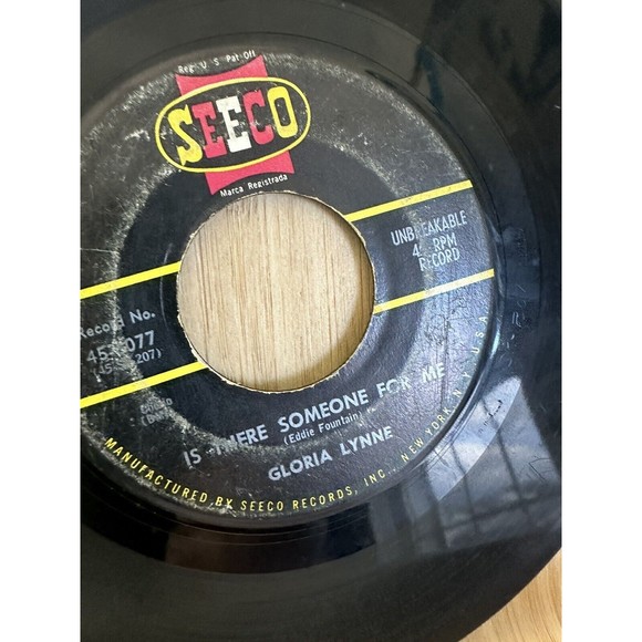 GLORIA LYNNE: I'M NOT AFRAID ANYMORE / IS THERE SOMEONE FOR ME, 45 RPM Single 7” - Picture 8 of 12